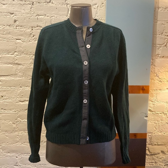 Vintage Sweaters - Vintage Shetland wool cardigan made in Scotland Braemar for Peck & Peck size M/L